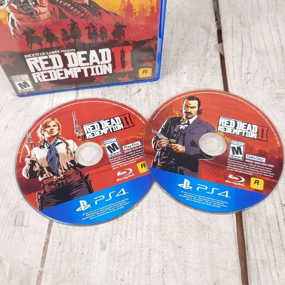 Red Dead Redemption II Sony PS4 Video Game 2 Disc Set Action Western TESTED